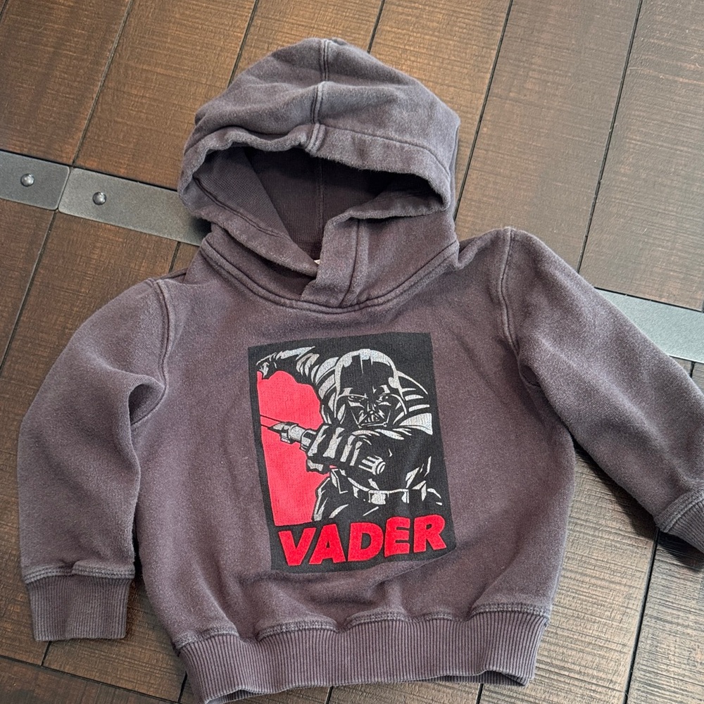 Kids Dark Gray Vader Graphic Hoodie